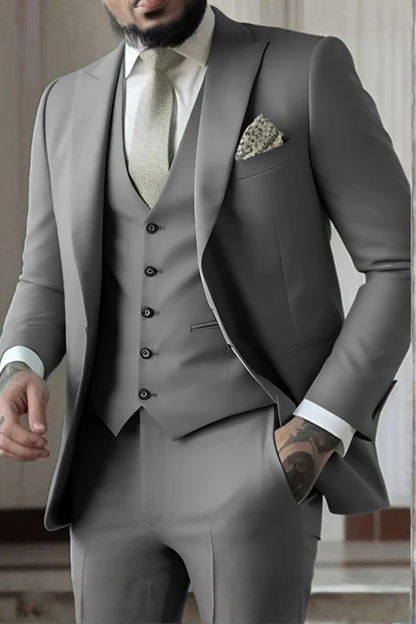 Reginald | Suit Sage Green Slim Fit Three-Piece Peak Lapel for Men