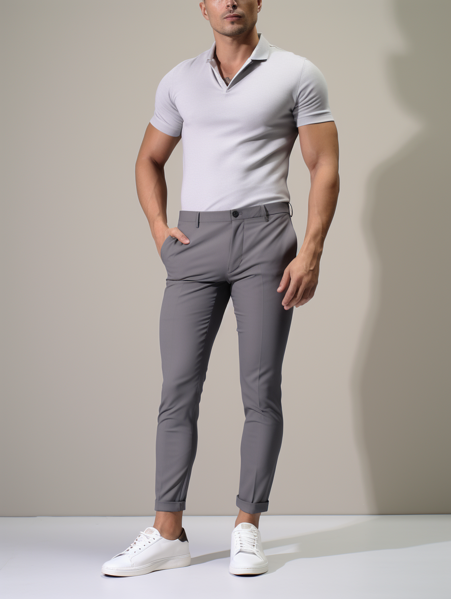 Piers | Trousers Charcoal Stretch Slim Tapered for Men
