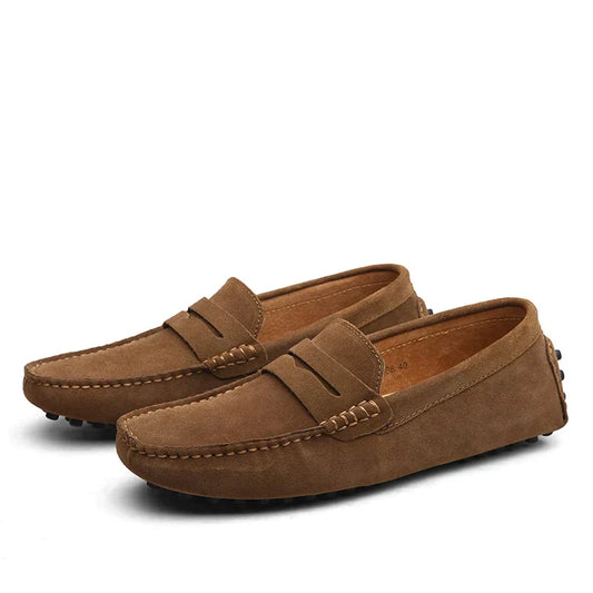 Quentin | Loafers Tan Suede Penny Slip-On for Men