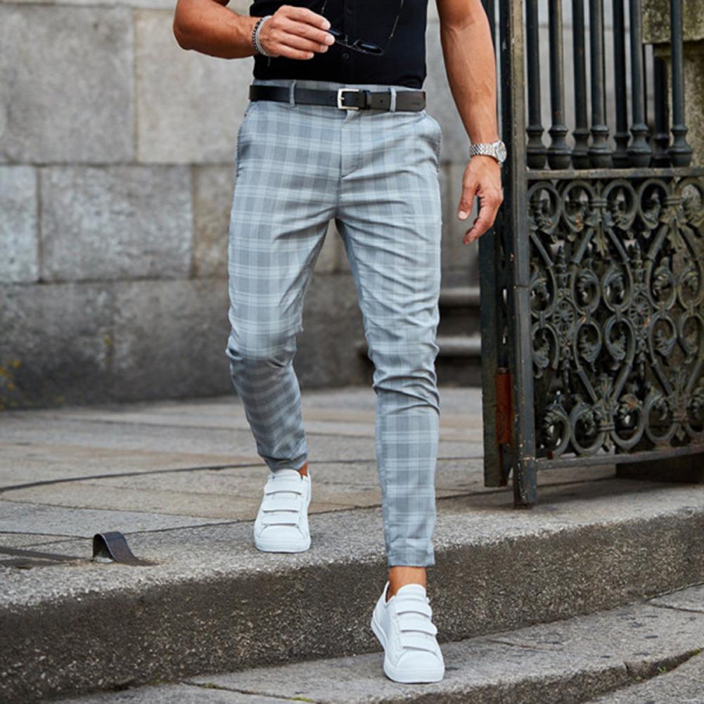 Inigo | Chino Trousers Taupe Check Slim Fit for Men