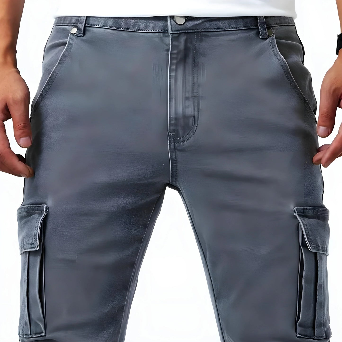 Orson | Cargo Jeans Light Blue Denim Skinny Stretch for Men