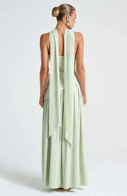 Cecily | Maxi Dress Lemon Strapless Halter Neck Gathered Skirt for Women