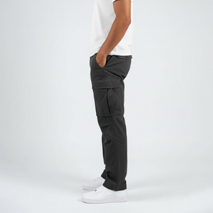Graham | Cargo Trousers Dark Grey Cotton Multi-Pocket for Men
