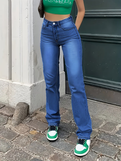 Ivy | Straight Leg Jeans Light Blue Denim High-Waist for Women