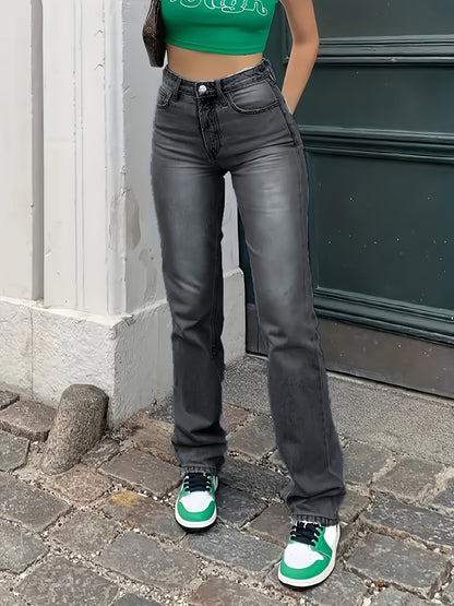 Ivy | Straight Leg Jeans Light Blue Denim High-Waist for Women