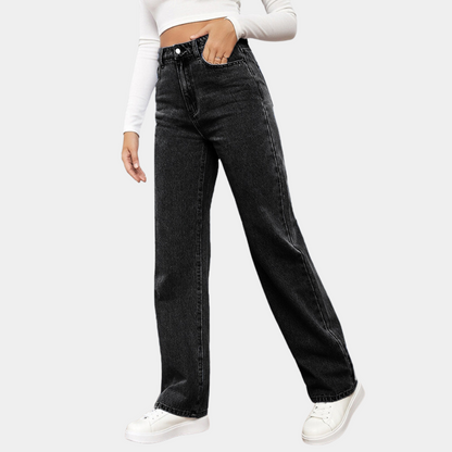 Phoebe | Wide-Leg Jeans Mid Blue Denim High-Waist Regular Fit for Women