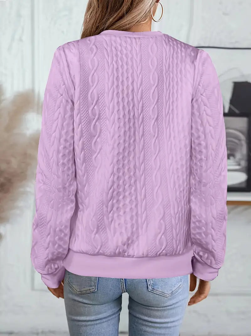 Phoebe | Bomber Jacket White Cable-Knit Zip-Up for Women