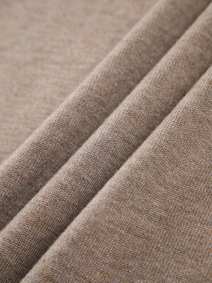 Elmira | Long Sleeve Sweater Mocha Knit Polo Collar for Women