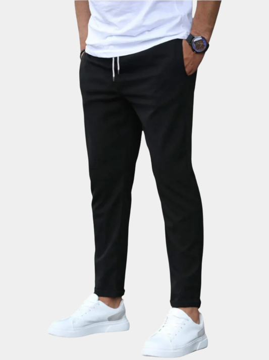 Roland | Joggers Black Stretch Slim Tapered for Men