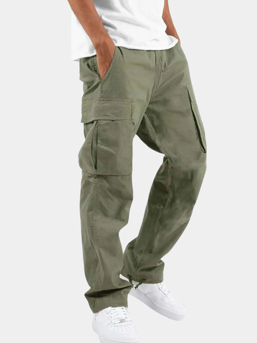Wesley | Cargo Trousers Olive Green Relaxed Fit for Men