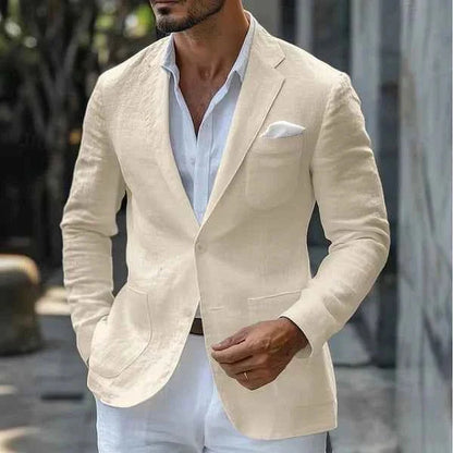 Alistair | Blazer White Linen Single Button for Men