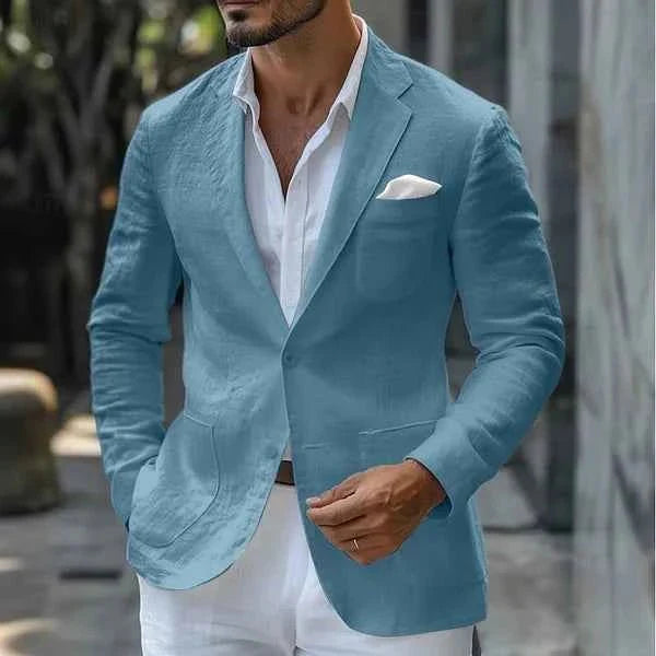 Alistair | Blazer White Linen Single Button for Men