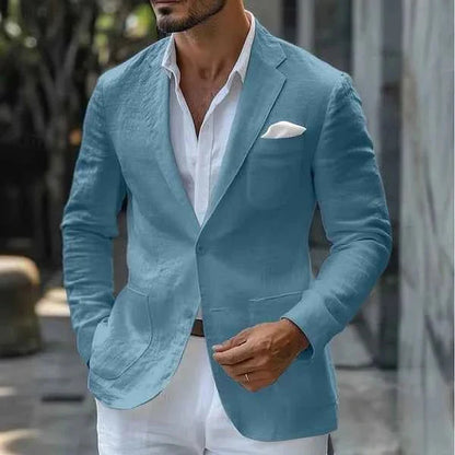 Alistair | Blazer White Linen Single Button for Men