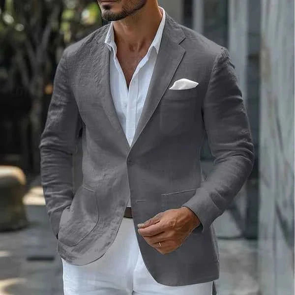 Alistair | Blazer White Linen Single Button for Men