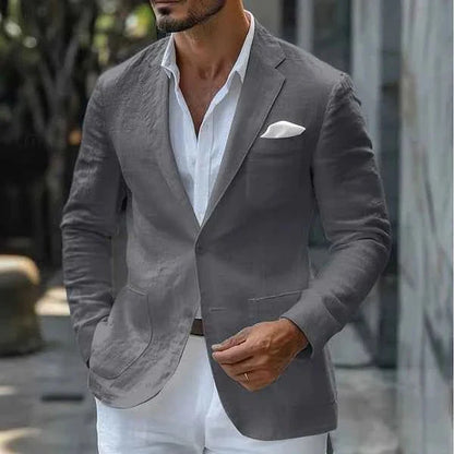 Alistair | Blazer White Linen Single Button for Men