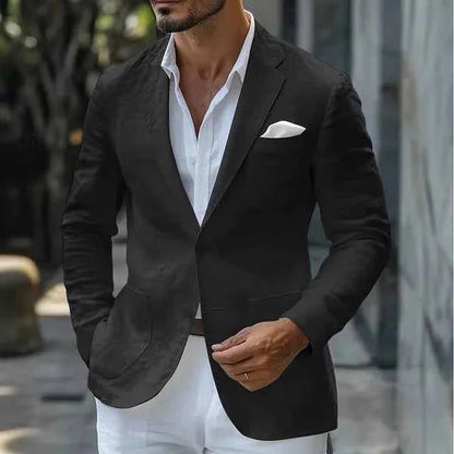 Alistair | Blazer White Linen Single Button for Men