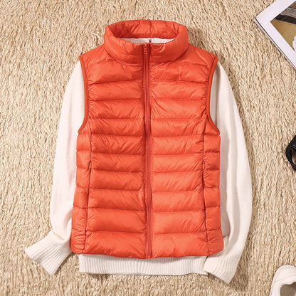 Beatrice | Padded Gilet Dusky Pink Lightweight Stand Collar Sleeveless for Women