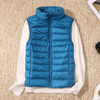 Beatrice | Padded Gilet Dusky Pink Lightweight Stand Collar Sleeveless for Women