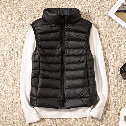 Beatrice | Padded Gilet Dusky Pink Lightweight Stand Collar Sleeveless for Women