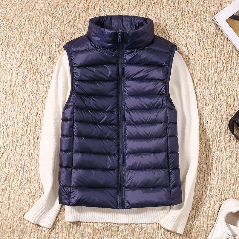 Beatrice | Padded Gilet Dusky Pink Lightweight Stand Collar Sleeveless for Women