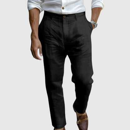 Leopold | Tailored Trousers Beige Linen Lightweight for Men