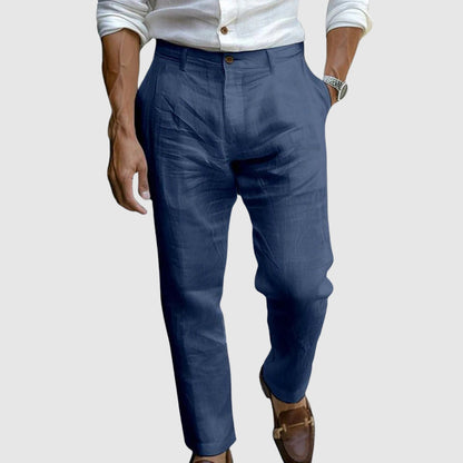 Leopold | Tailored Trousers Beige Linen Lightweight for Men