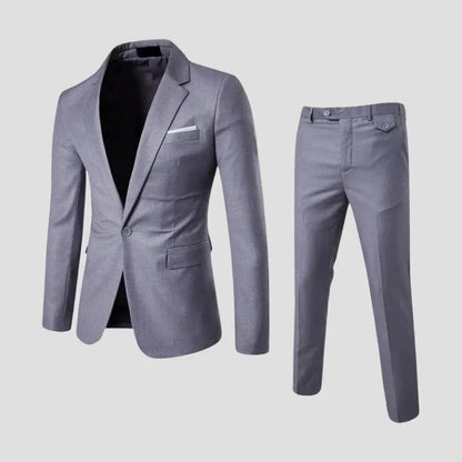 Piers | Suit Grey Wool-Blend Slim Fit Single-Breasted for Men