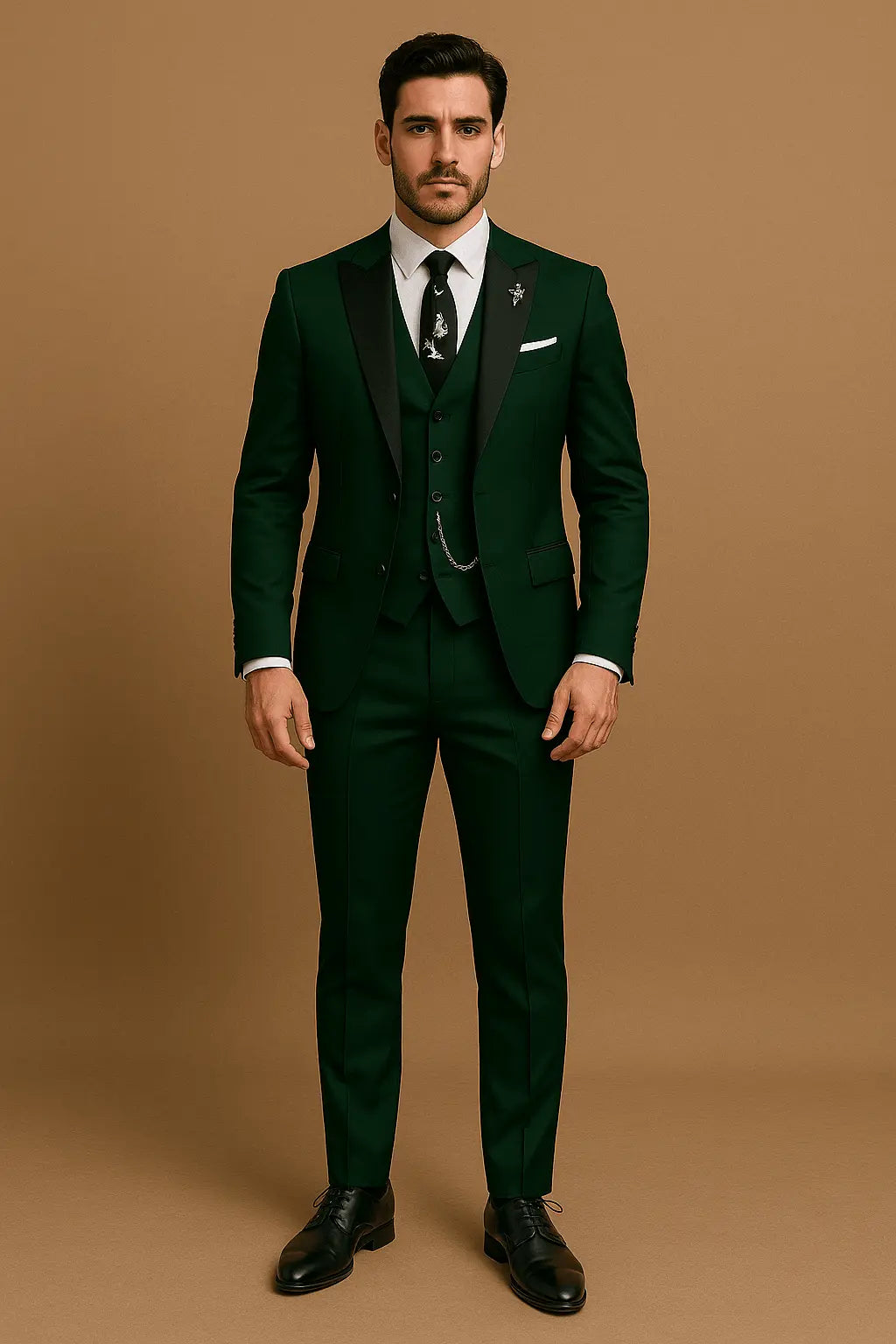 Benedict | Suit Emerald Green Three-Piece Slim Fit for Men