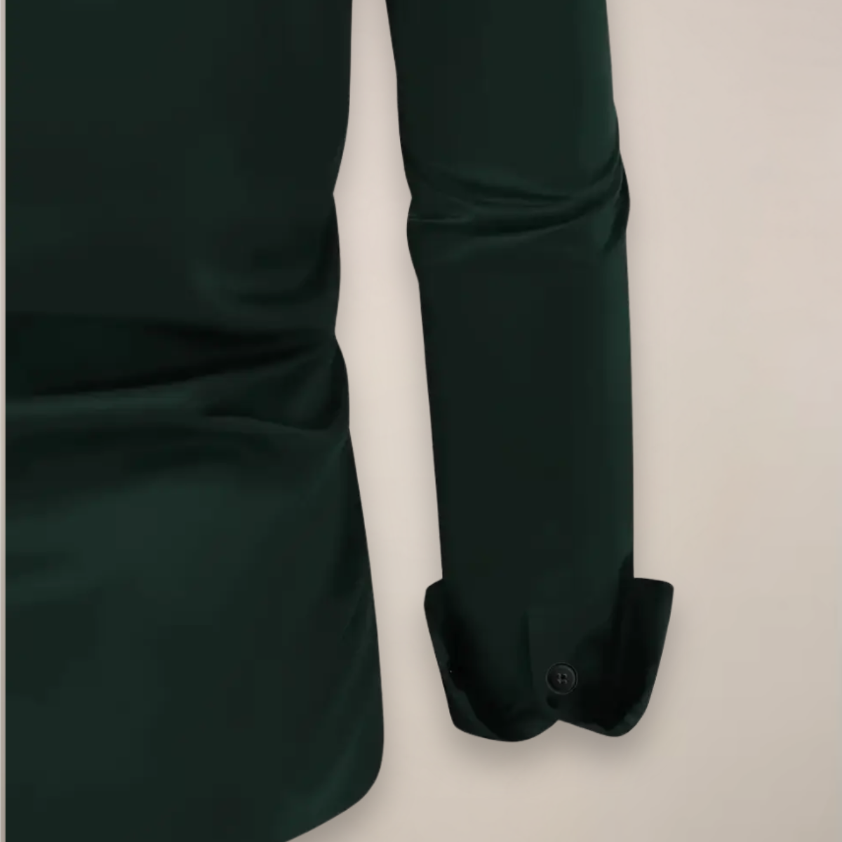 Angus | Long Sleeve Shirt Dark Green Slim Fit Button-Down for Men