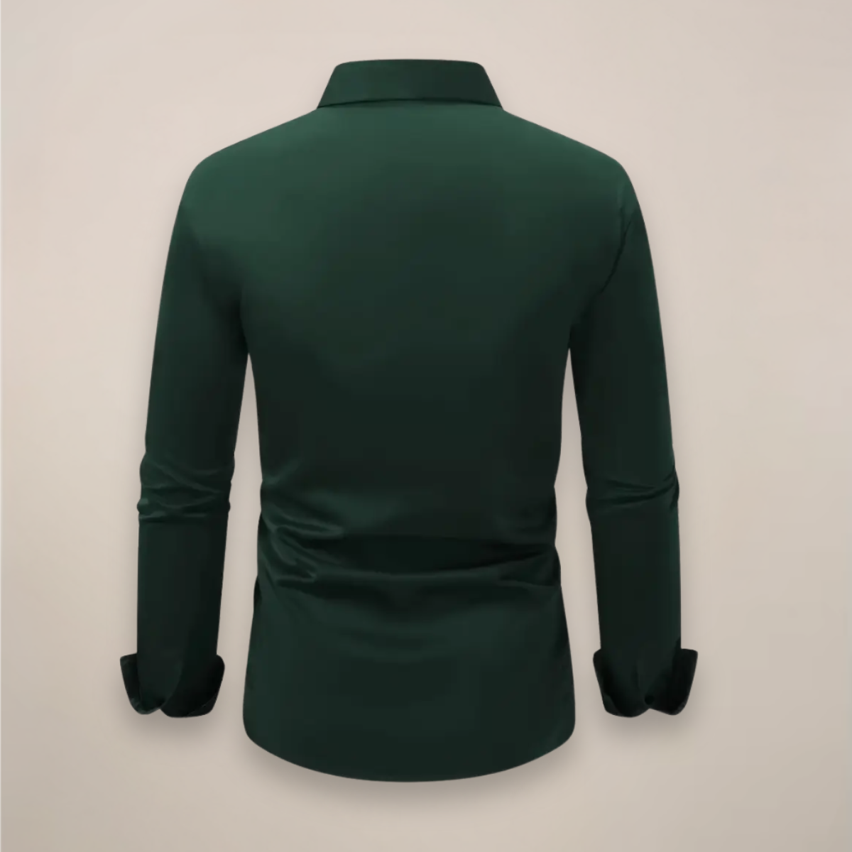 Angus | Long Sleeve Shirt Dark Green Slim Fit Button-Down for Men