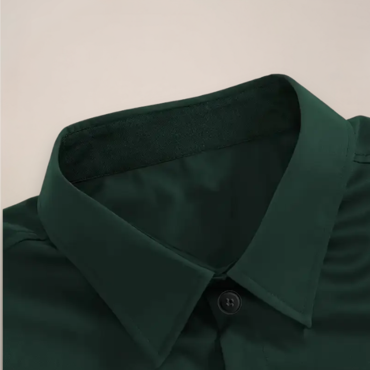 Angus | Long Sleeve Shirt Dark Green Slim Fit Button-Down for Men