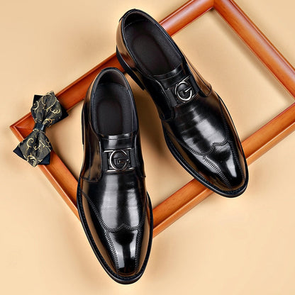 Ewan | Loafers Brown Vegan Leather Buckle Detail Slip-On for Men