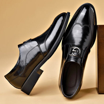 Ewan | Loafers Brown Vegan Leather Buckle Detail Slip-On for Men