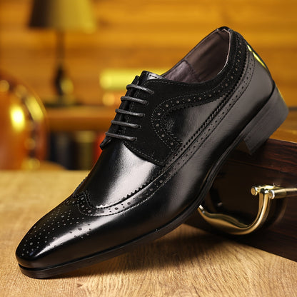 Rory | Oxford Shoes Brown Two-Tone Vegan Leather Wingtip Brogue for Men