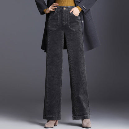 Martha | Wide-Leg Trousers Brown Corduroy High-Waist for Women
