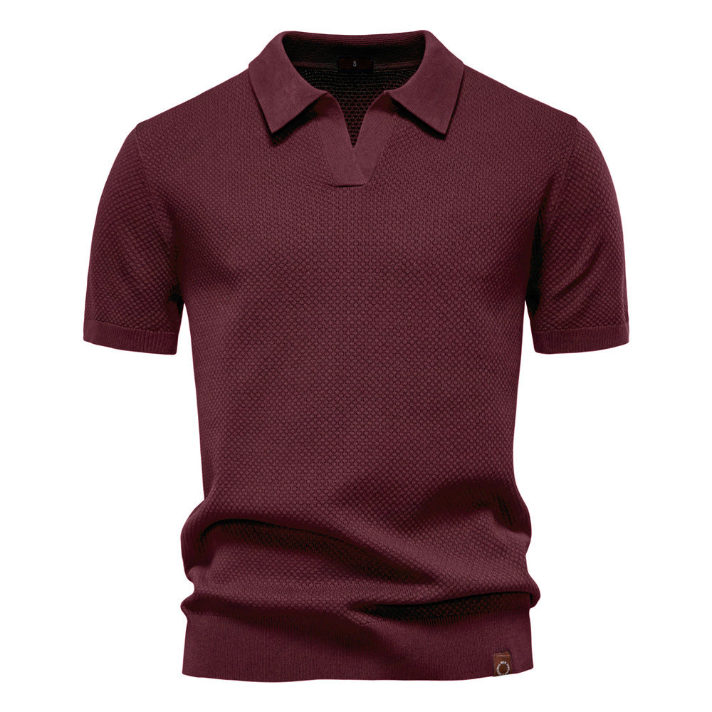 Tristan | Polo Shirt Cream Knit Open Collar Short Sleeve for Men