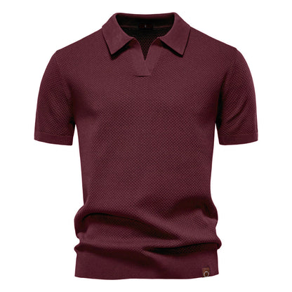 Tristan | Polo Shirt Cream Knit Open Collar Short Sleeve for Men
