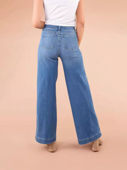 Cecily | Wide-Leg Jeans Medium Blue Denim High-Waist for Women