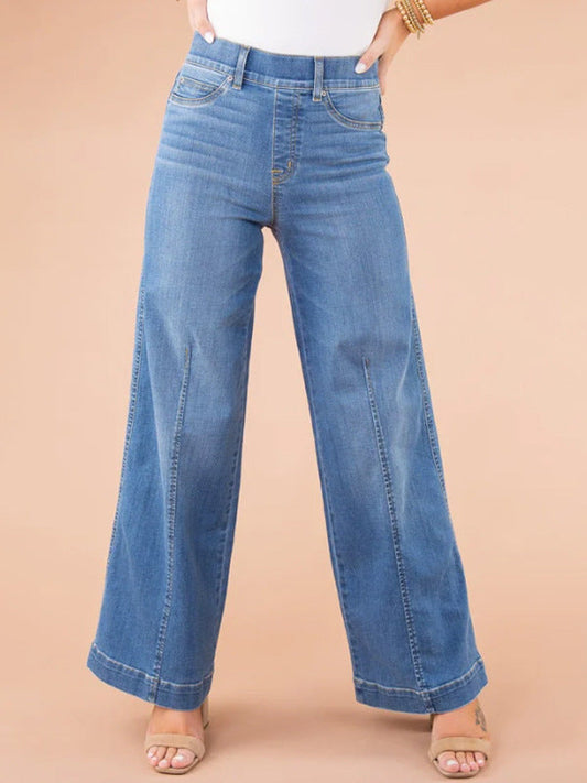 Cecily | Wide-Leg Jeans Medium Blue Denim High-Waist for Women
