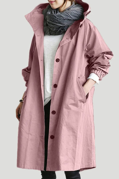 Felicity | Oversized Trench Coat Grey Hooded Longline for Women