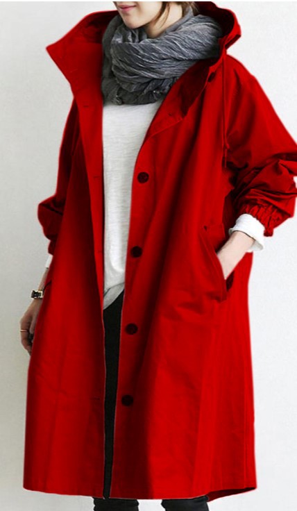 Felicity | Oversized Trench Coat Grey Hooded Longline for Women