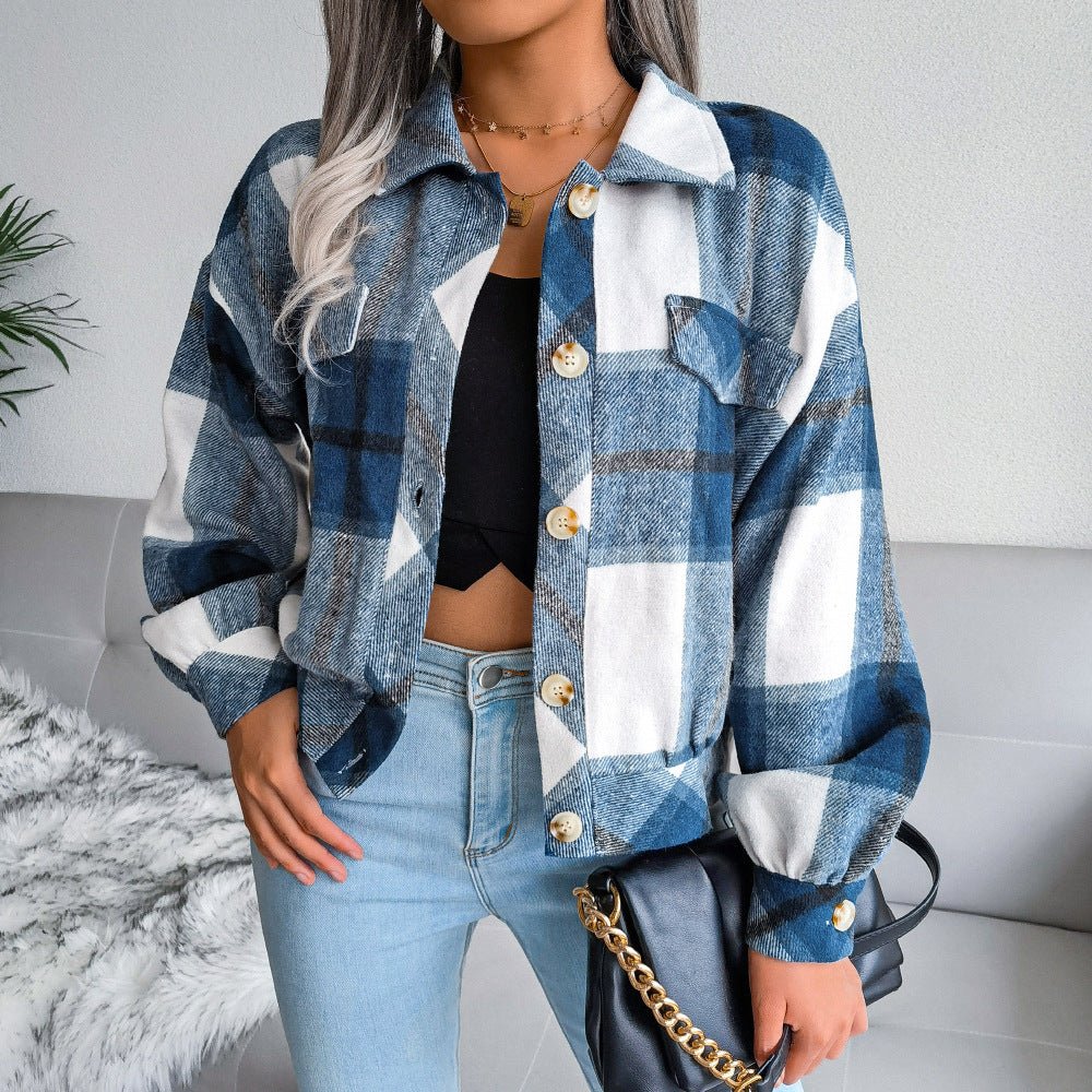 Blythe | Plaid Shacket Green White Flannel Oversized for Women