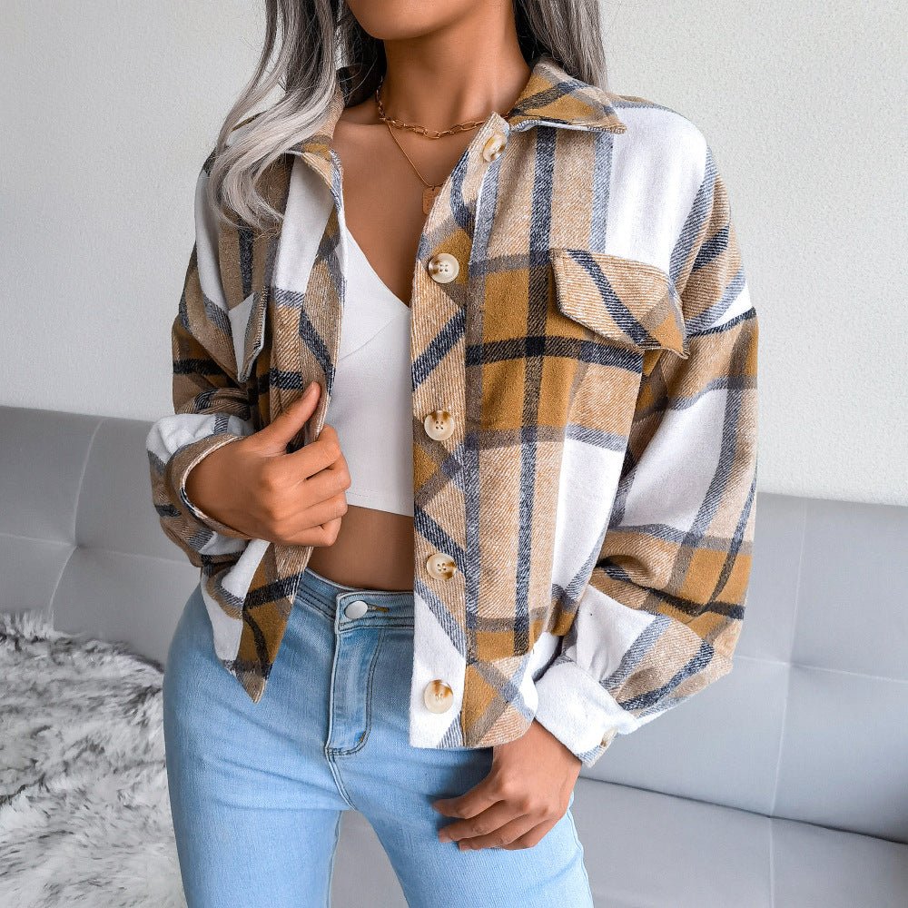 Blythe | Plaid Shacket Green White Flannel Oversized for Women