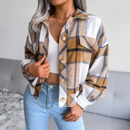 Blythe | Plaid Shacket Green White Flannel Oversized for Women
