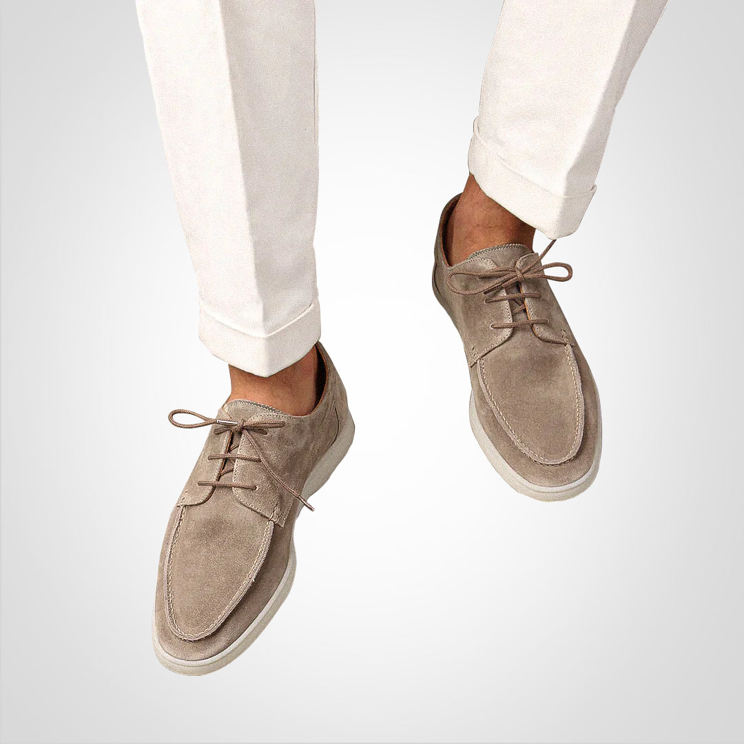 Arthur | Derby Loafers Navy Suede Boat Shoe Lace-Up for Men
