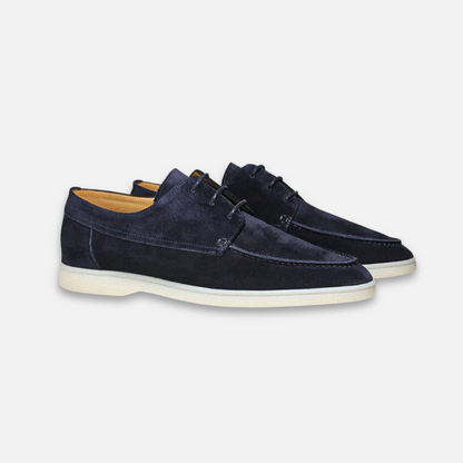 Arthur | Derby Loafers Navy Suede Boat Shoe Lace-Up for Men