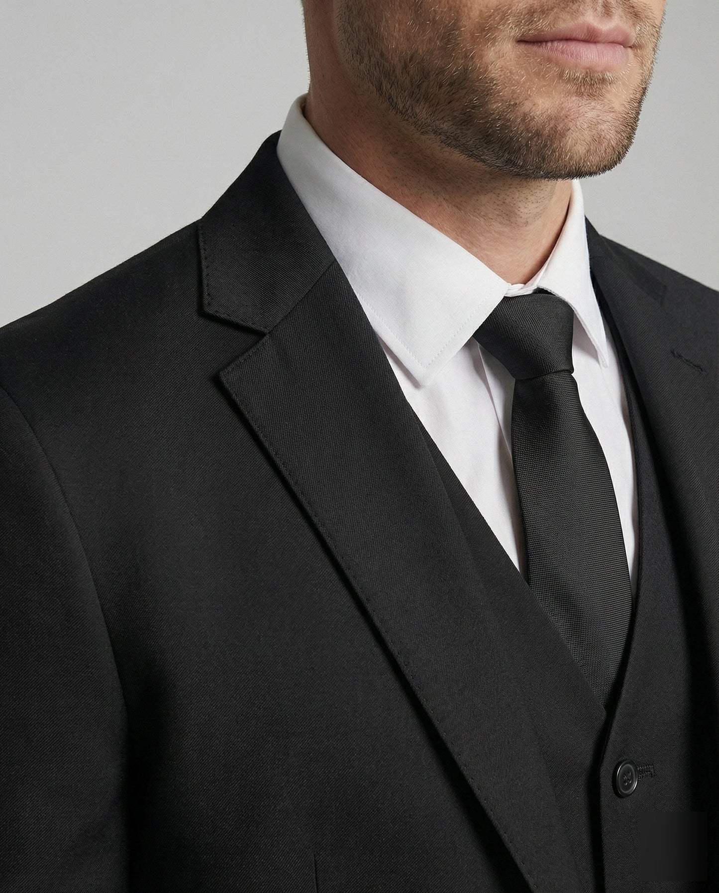 Clarence | Three-Piece Suit Black Wool-Blend Slim Fit for Men