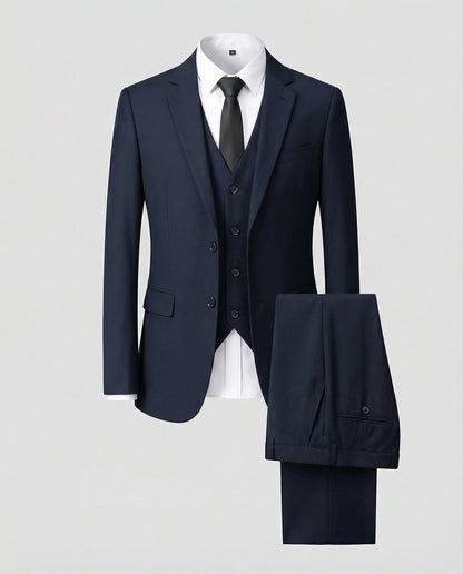 Clarence | Three-Piece Suit Black Wool-Blend Slim Fit for Men