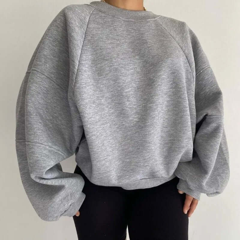Elara | Oversized Sweatshirt Cream Cotton Blend Raglan Sleeve for Women