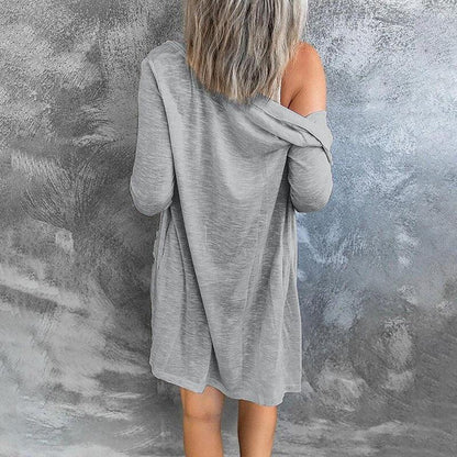 Dinah | Open Front Cardigan Black Lightweight Snap Button for Women